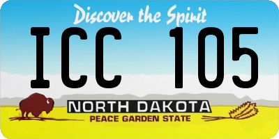 ND license plate ICC105