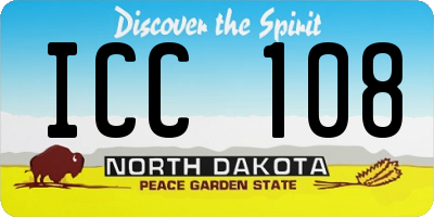 ND license plate ICC108