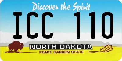 ND license plate ICC110