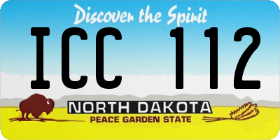 ND license plate ICC112
