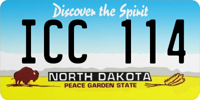 ND license plate ICC114