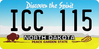 ND license plate ICC115