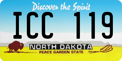 ND license plate ICC119