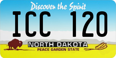 ND license plate ICC120