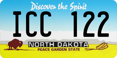 ND license plate ICC122