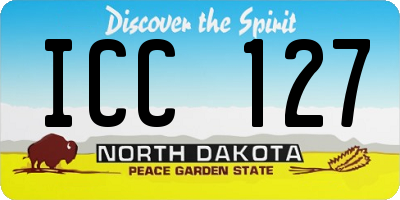 ND license plate ICC127