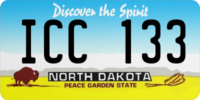 ND license plate ICC133