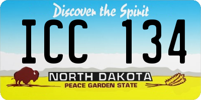 ND license plate ICC134