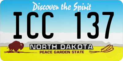 ND license plate ICC137