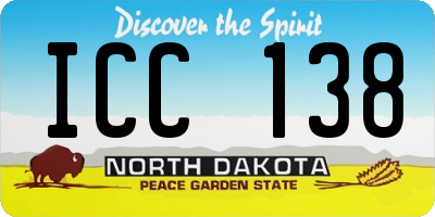ND license plate ICC138