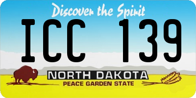 ND license plate ICC139