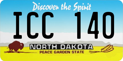 ND license plate ICC140
