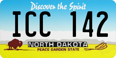 ND license plate ICC142