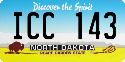 ND license plate ICC143