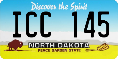 ND license plate ICC145