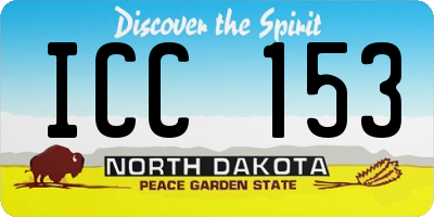 ND license plate ICC153