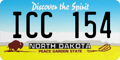 ND license plate ICC154