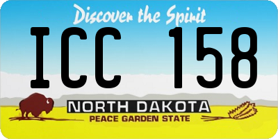 ND license plate ICC158