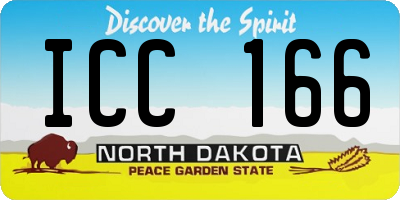 ND license plate ICC166