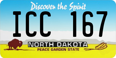 ND license plate ICC167