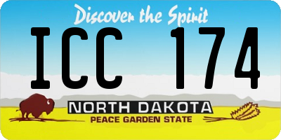 ND license plate ICC174