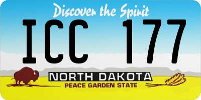 ND license plate ICC177
