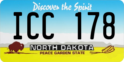 ND license plate ICC178
