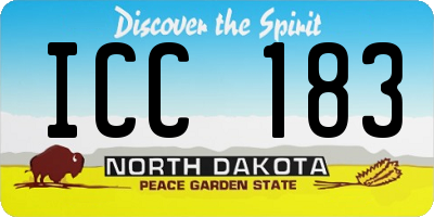 ND license plate ICC183