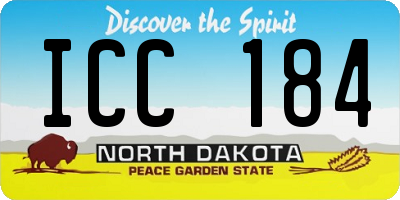 ND license plate ICC184