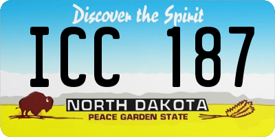 ND license plate ICC187