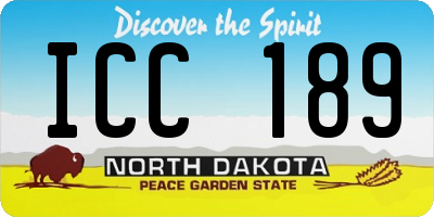 ND license plate ICC189