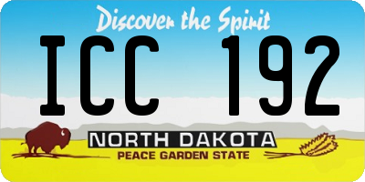 ND license plate ICC192