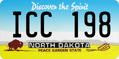 ND license plate ICC198