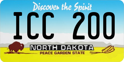 ND license plate ICC200