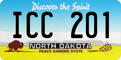 ND license plate ICC201