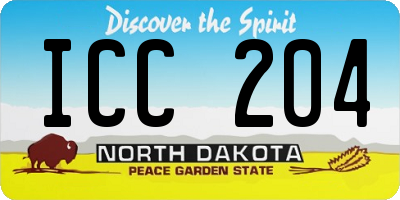 ND license plate ICC204