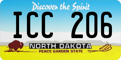 ND license plate ICC206
