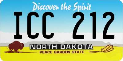ND license plate ICC212