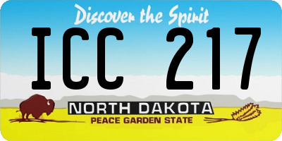 ND license plate ICC217