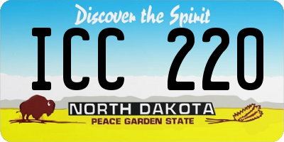 ND license plate ICC220