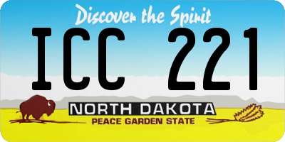 ND license plate ICC221