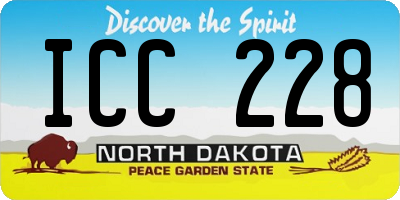 ND license plate ICC228