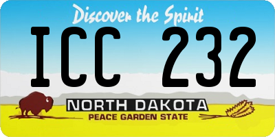 ND license plate ICC232