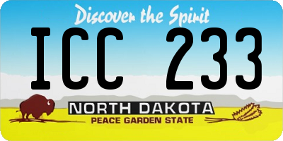 ND license plate ICC233
