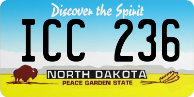 ND license plate ICC236