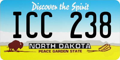 ND license plate ICC238