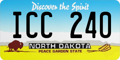 ND license plate ICC240