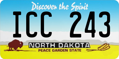 ND license plate ICC243