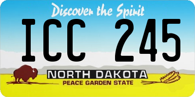 ND license plate ICC245