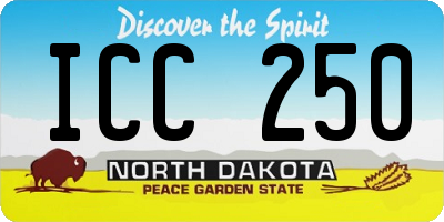 ND license plate ICC250